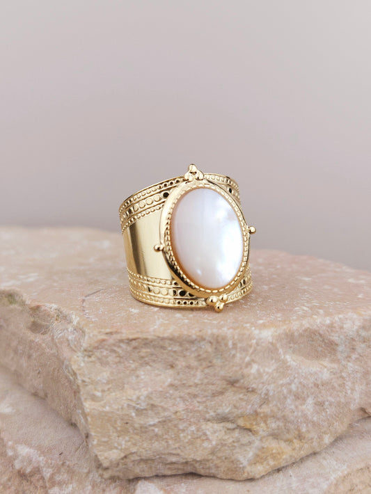 Bague NAJA Blanche Aztek Bijoux