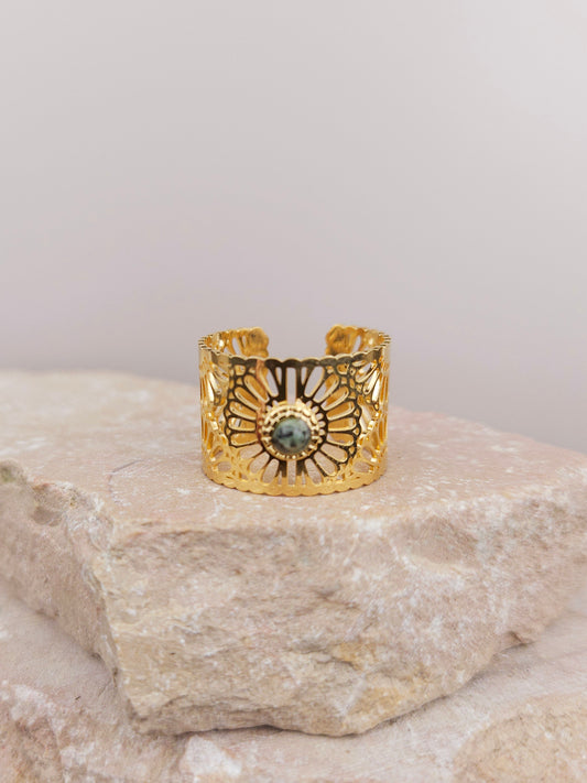 Bague DENTA Verte Aztek Bijoux