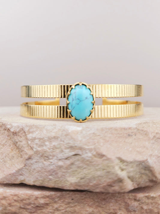 Bracelet Jonc TISA Turquoise Aztek Bijoux