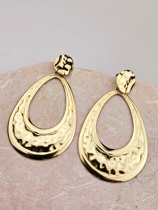 Boucles d'Oreilles Goutte Martelé Aztek Bijoux