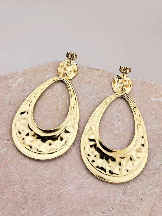 Boucles d'Oreilles Goutte Martelé Aztek Bijoux