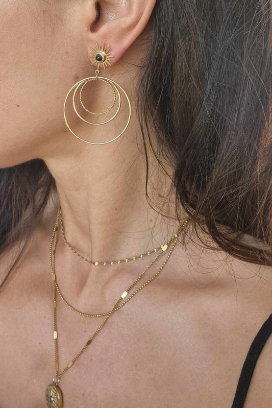 Boucle d'oreille triple cercle Aztek Bijoux