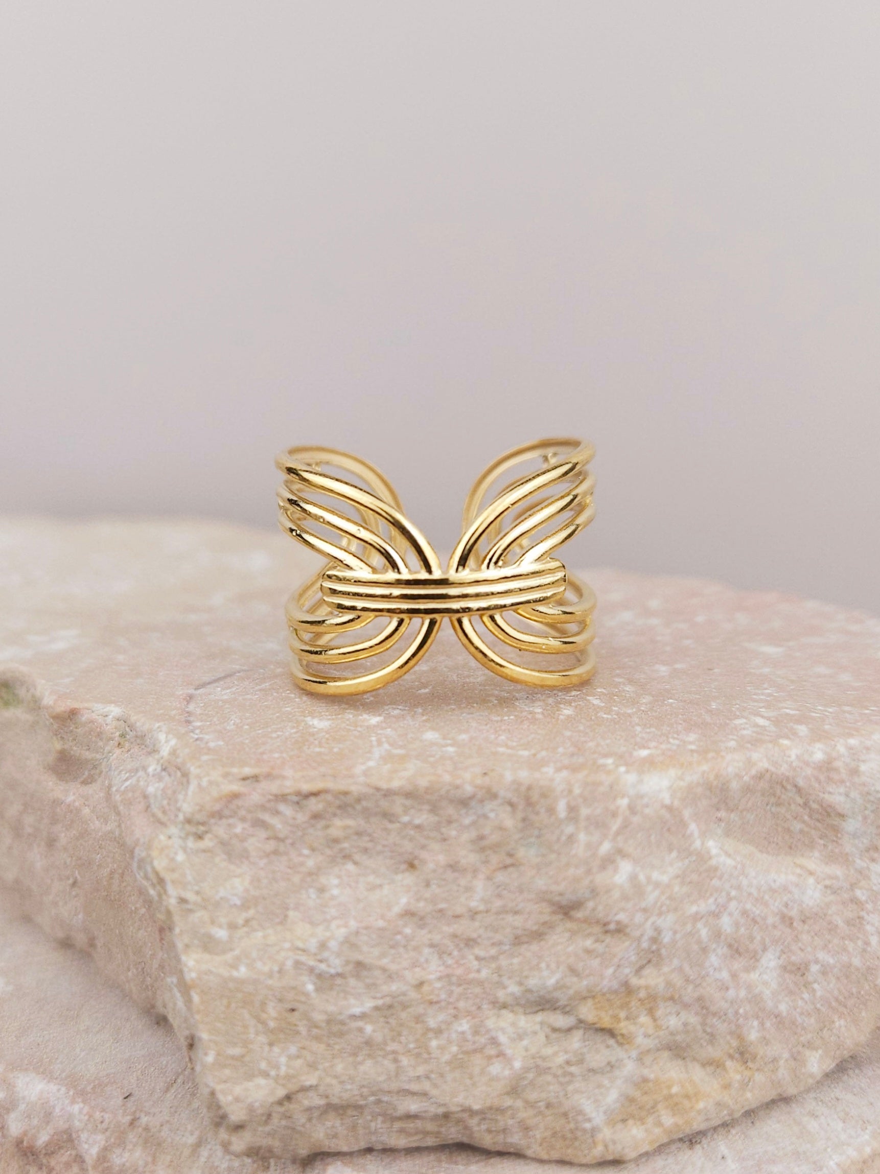 Lot Bagues Empilables Lot 9 Bagues Acier Inoxydable Plaqué Or 18 Carats TIZU - Styles Variés Réglables Bijoux Femme Cadeau