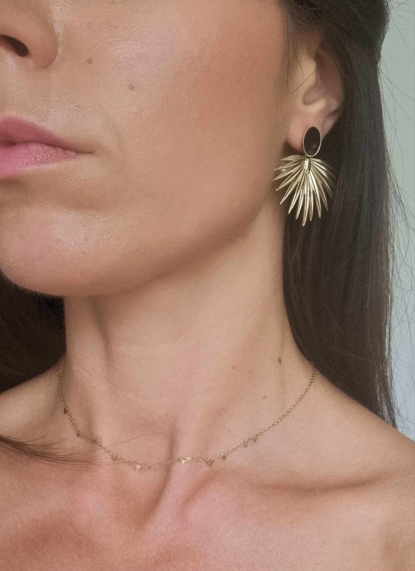 Boucles d'Oreilles Mini Palmier Noir Milë Mila
