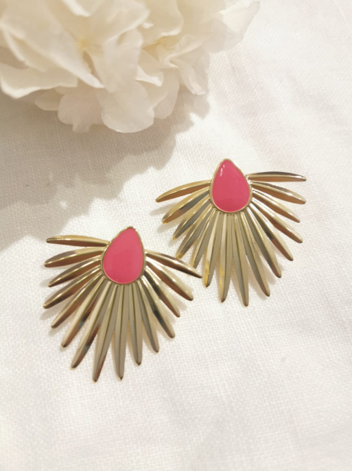 Boucles d'Oreilles Palmier Fuchsia Milë Mila