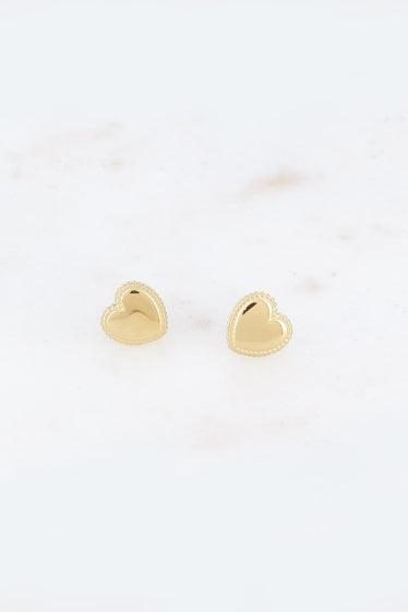 Boucles d'oreilles puces - coeur en acier inoxydable AZTEK Bijoux
