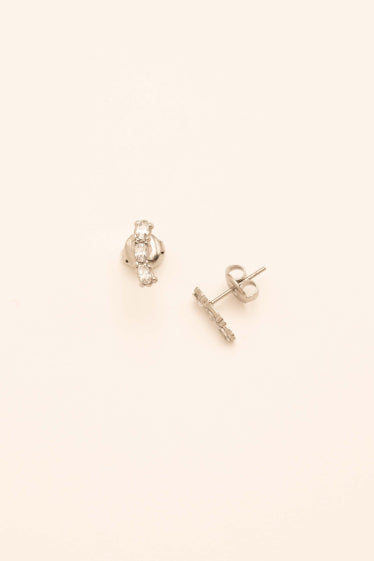Boucles puces Erica - en acier inoxydable avec 3 petits cristaux AZTEK Bijoux
