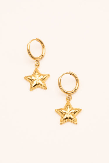 Créoles Irem - acier inoxydable et pendentif étoile AZTEK Bijoux