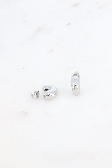 Mini créoles en acier inoxydable - demi anneau épais Bohm