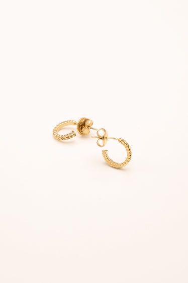 Mini créoles Orélia - anneau effet torsadé en acier inoxydable 12mm AZTEK Bijoux